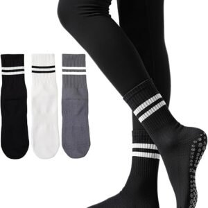 grip pilates socks for women, non slip yoga athletic socks (复制)