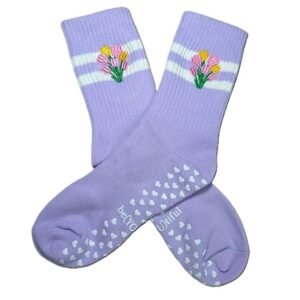 embroidery pilates grip socks custom logo anti slip custom grip socks pilates