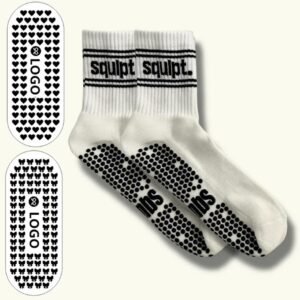 premium cotton reformer comfortable crew grip socks custom grip socks pilates (复制)