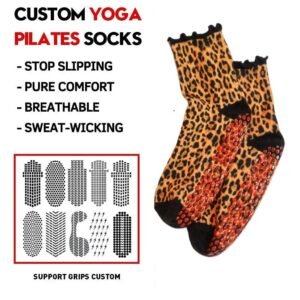 leopard grip socks leopard pilates socks custom yoga & pilates