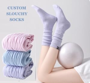 Custom Slouchy Scrunch Grip Socks Cotton Non-slip Grip Pilates Socks Custom high quality crew grip socks pilates grip socks pilates socks custom (复制)