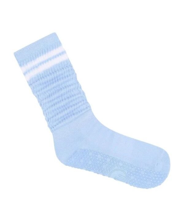 summer thin scrunch pilates socks skyline blue sporty slouchy pilates socks