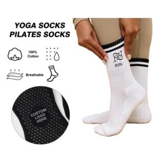 custom slouchy scrunch grip socks cotton non slip grip pilates socks custom (复制)